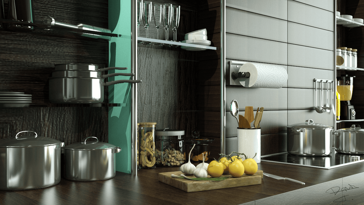 Archviz interior render focused on composition, materials, and warm lighting detail.